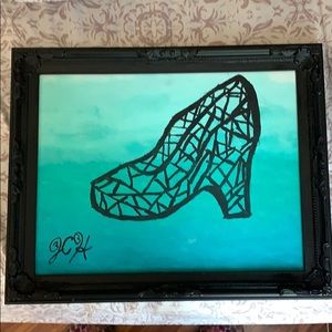 Fancy shoe ombré background in a vintage frame